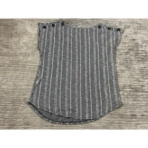 Gyft Top Womens‎ Medium Black & White Dolman Short Sleeve Casual
